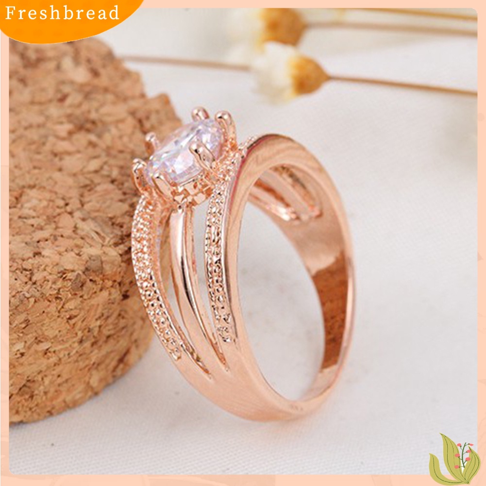 &lt; Freshbread &gt; Wanita Elegan Berlian Imitasi Bertatahkan Multi-layer Jari Cincin Hadiah Perhiasan Pernikahan