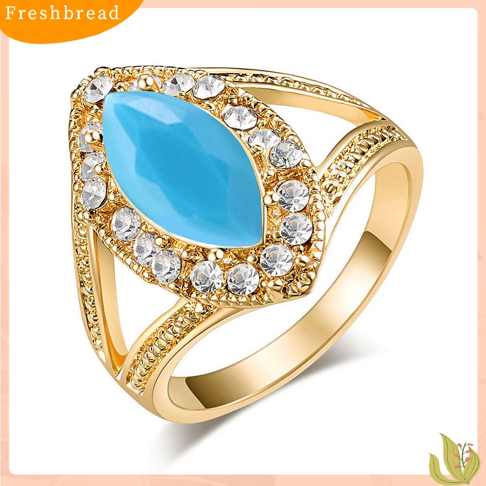 &lt; Freshbread &gt; Vintage Royal Crown Hollow Waterdrop Berlian Imitasi Jari Cincin Pesta Wanita Perhiasan