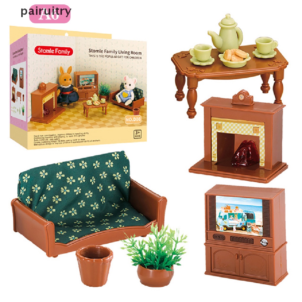 Prt 1: 12rumah Boneka Miniatura Furniture Hewan Hutan Family Villa Furniture Set DIY PRT