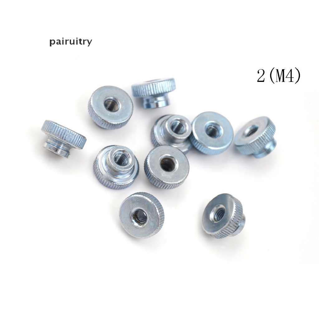 Prt 10Pcs GB806 M3/4Per5 Galvanis Knurled Thumb Nut Instrumen Hand Tighten Nut PRT