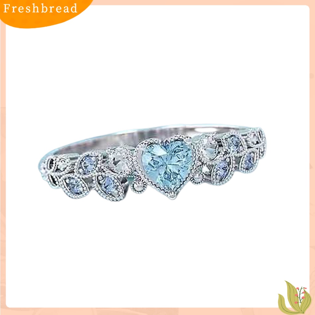 &lt; Freshbread &gt; Cincin Wanita Bentuk Daun Perhiasan Berlian Imitasi Elegan Cincin Indah Untuk Pernikahan