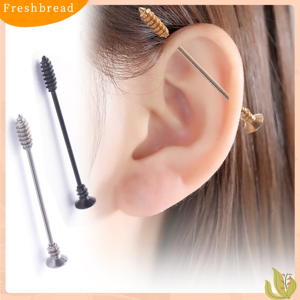 &lt; Freshbread &gt; Wanita Sekrup Perancah Industri Bar Telinga Tulang Rawan Helix Barbel Piercing Perhiasan