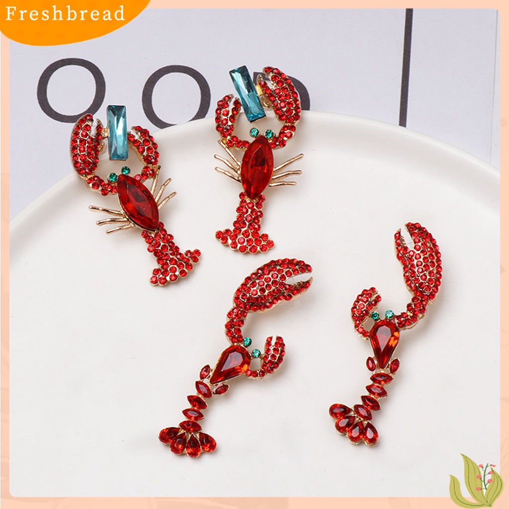 &lt; Freshbread &gt; Anting Menjuntai Kreatif Berlian Imitasi Hidup Lucu Lobster Sexy Eardrop Untuk Hadiah