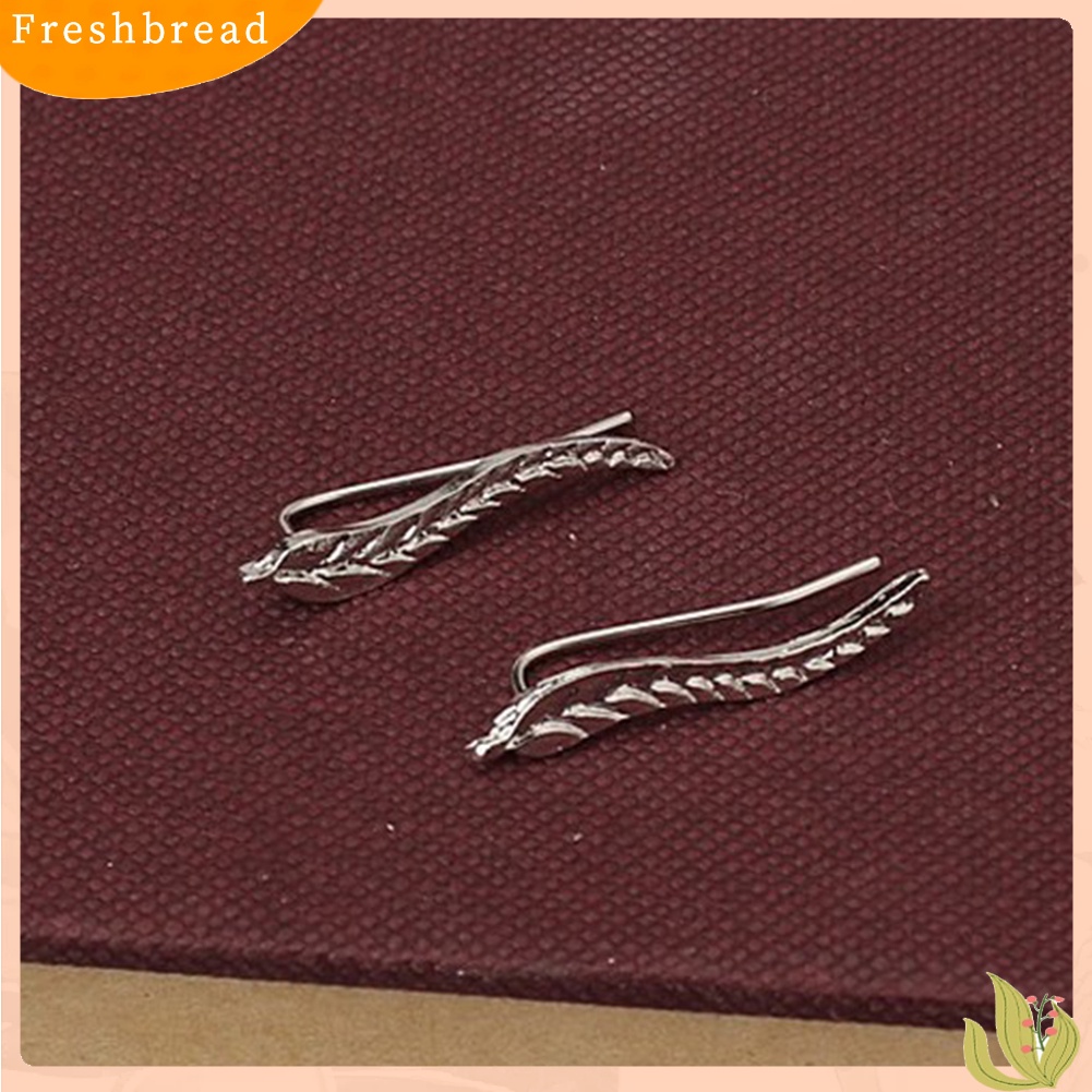 &lt; Freshbread &gt; Fashion Wanita Bentuk Daun Manset Telinga Klip Anting Tindik Pesta Perhiasan Hadiah