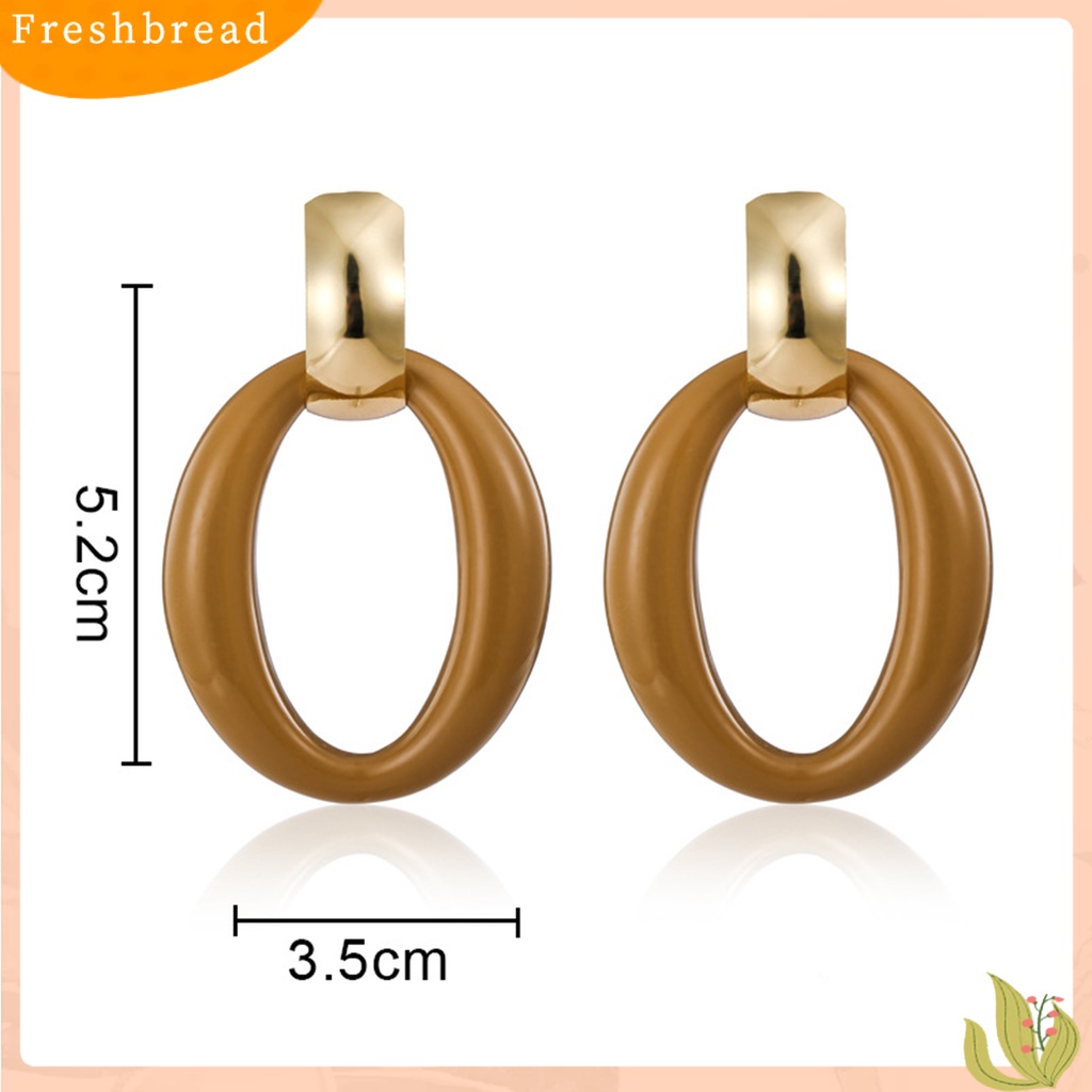 &lt; Freshbread &gt; 1pasang Anting Hoop Retro Berbentuk O Minimalis Hypoallergenic Keren Geometris Anting Lingkaran Akrilik Perhiasan Fashion