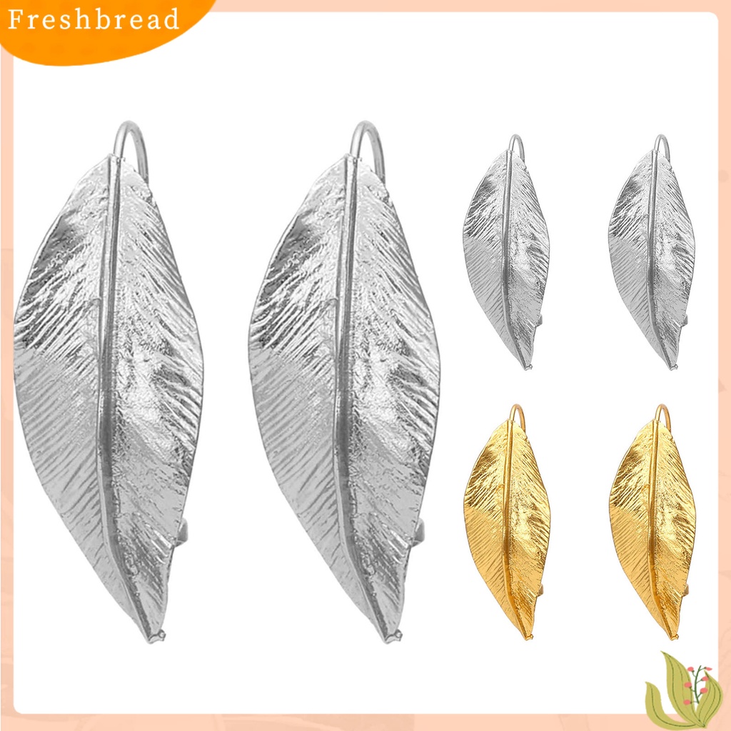 &lt; Freshbread &gt; 1pasang Tindik Warna Cerah Hidup Kait Anting Retro Logam Daun Drop Earrings Perhiasan Hadiah