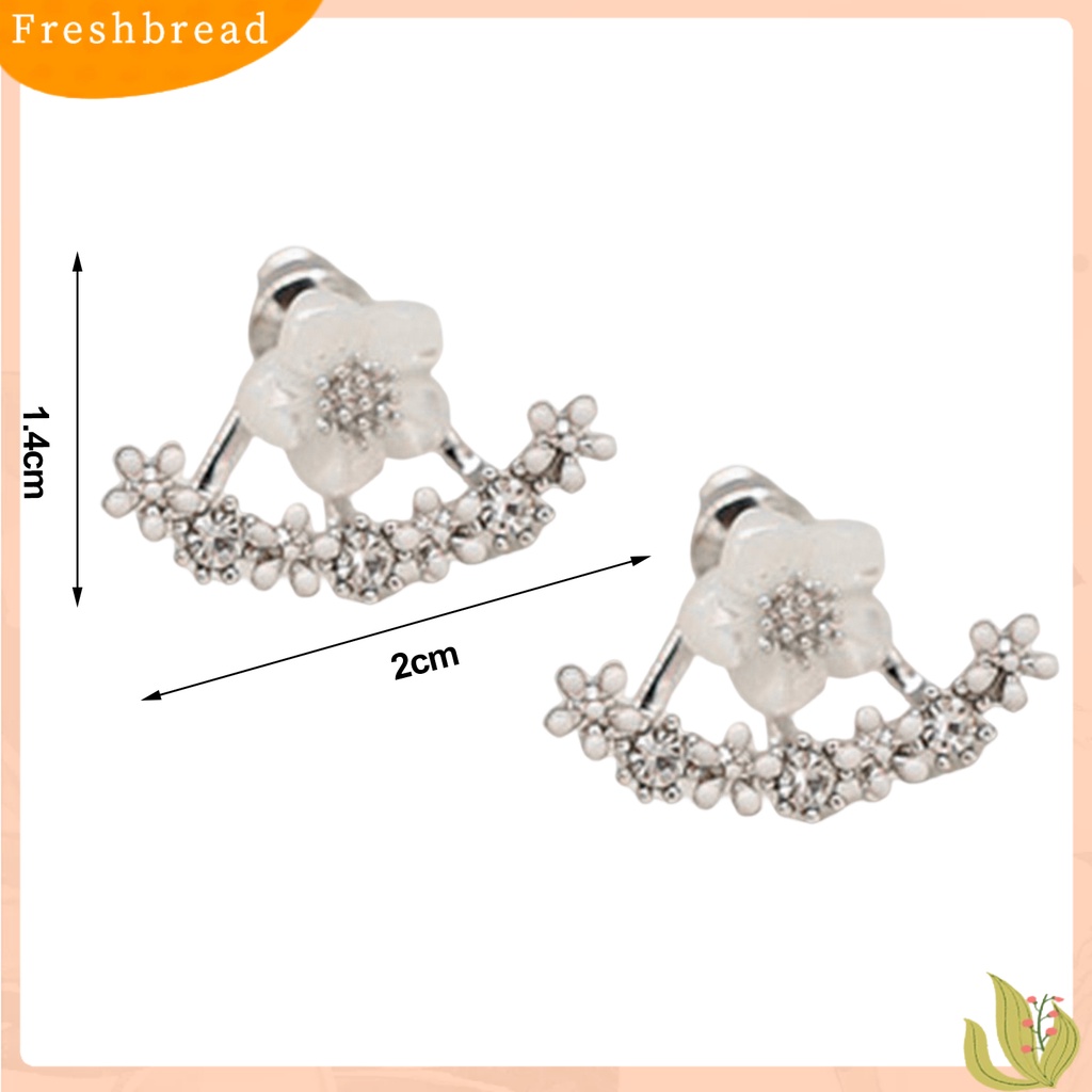 &lt; Freshbread &gt; 1pasang Anting Pejantan Kristal Imitasi Mewah Glitter Gaya Korea Fashion Krisan Hias Berlian Imitasi Earrings Perhiasan Aksesori