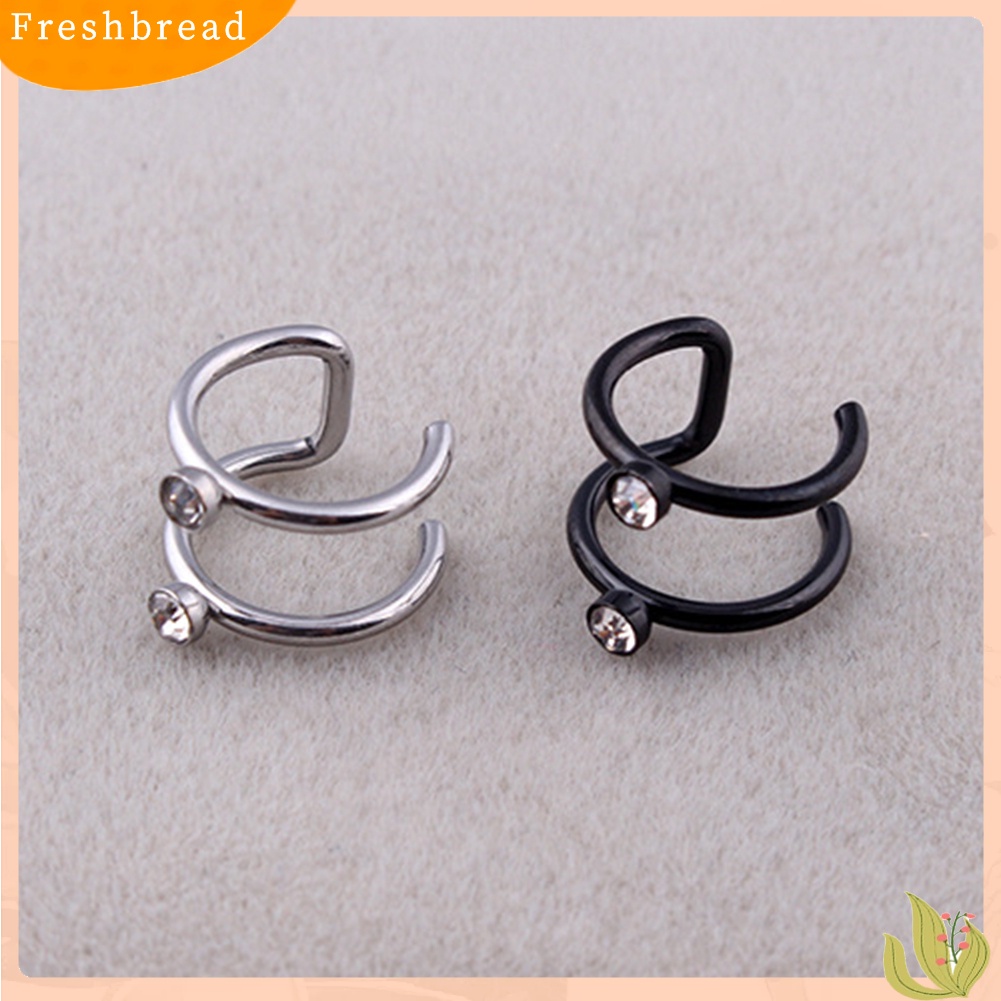 &lt; Freshbread &gt; 1Pc Wanita Berlian Imitasi Hias Helix Tulang Rawan Manset Telinga Tanpa Tindik Klip On Earring