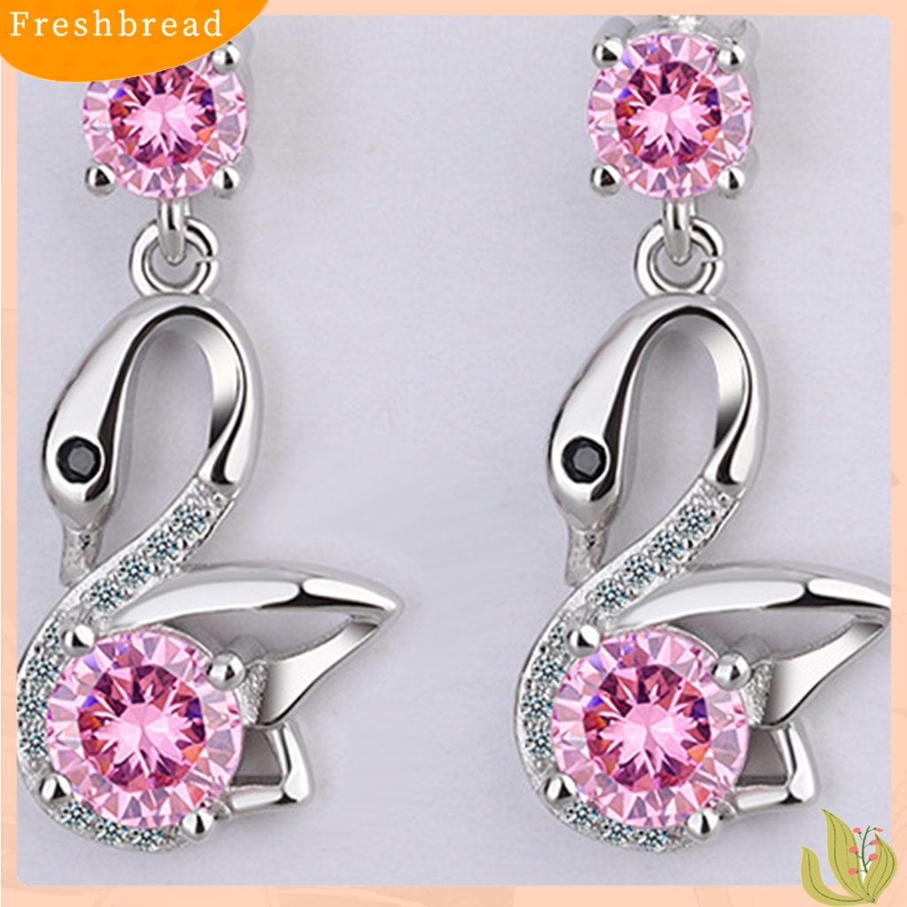 &lt; Freshbread &gt; 1pasang Anting Kait Mata Hitam Perhiasan Hewan Gaya Korea Cubic Zirconia Drop Earrings Untuk Pesta Pernikahan