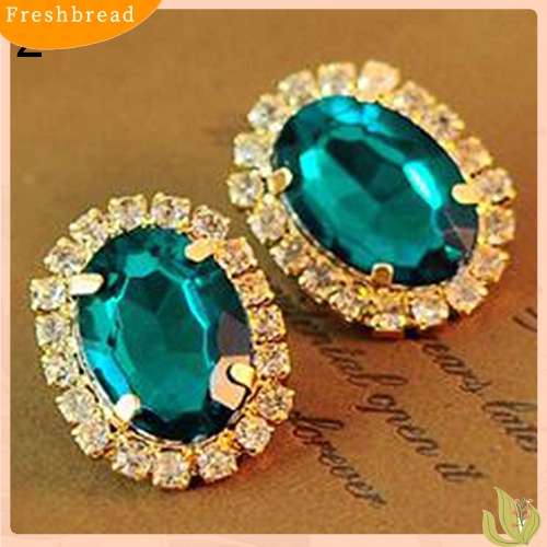 &lt; Freshbread &gt; Fashion Wanita Berlian Imitasi Ear Stud Earrings Eardrop Istana Gaya Perhiasan Hadiah