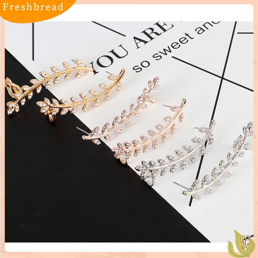 &lt; Freshbread &gt; Lady Mode Cabang Berlian Imitasi Pesona Stud Earrings Perhiasan Pernikahan Ear Jacket