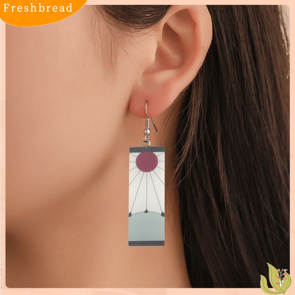 &lt; Freshbread &gt; 1pasang Anting Tanjiro Kreatif Kostum Cosplay Tetesan Telinga Bergaya Akrilik Untuk Aksesoris Perhiasan