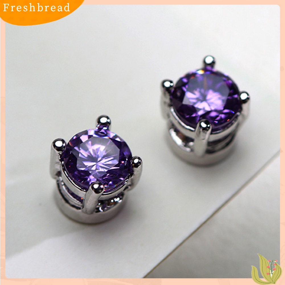 &lt; Freshbread &gt; Pria Wanita Berlian Imitasi Hias ic Ear Stud Earrings Non Piercing Perhiasan Hadiah