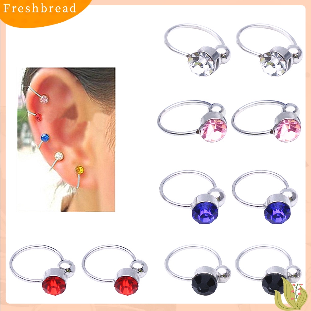 &lt; Freshbread &gt; 1pc Fashion Wanita Bentuk U Berlian Imitasi Klip Telinga Manset Tanpa Tindik Anting Hadiah