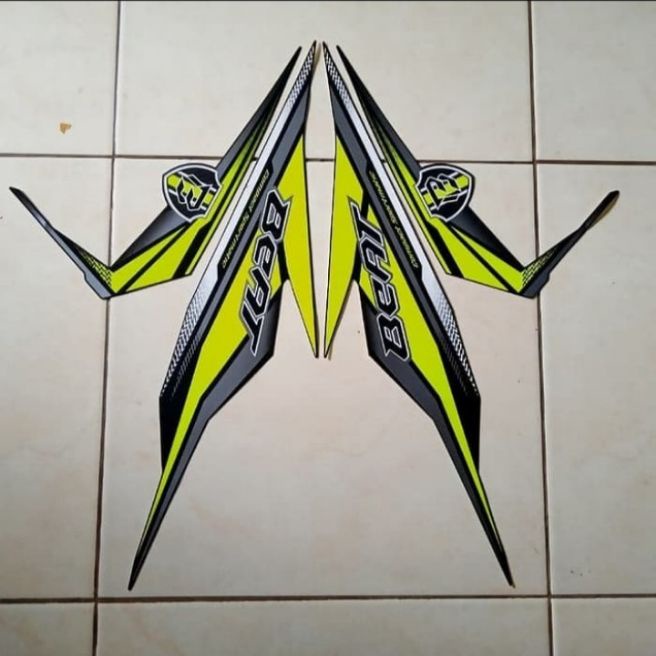 Stiker Striping Honda Beat 2019 Hijau stabilo