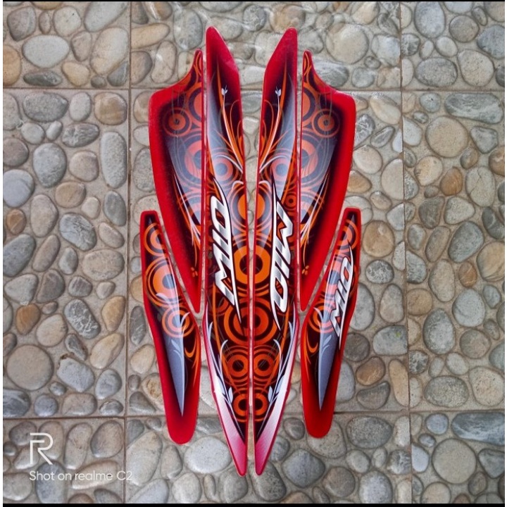 Stiker Striping Mio Sporty 2011 Merah