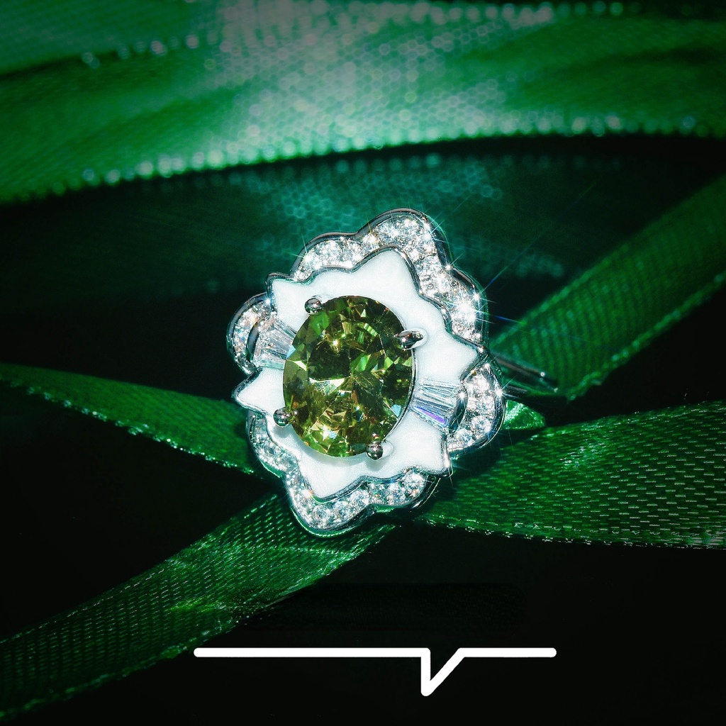 Goldkingdom Aksesoris Perhiasan Fashion Ready Stock Cincin Olivine Shell Alami Perhiasan Warna Warni