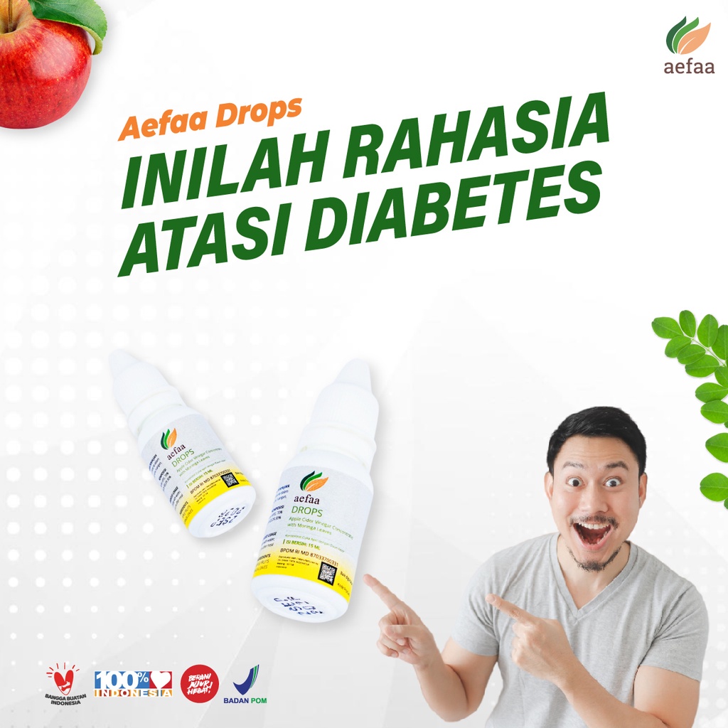 Aefaa Drops Cuka Apel Moringa Obat Herbal Diabetes Gula Darah