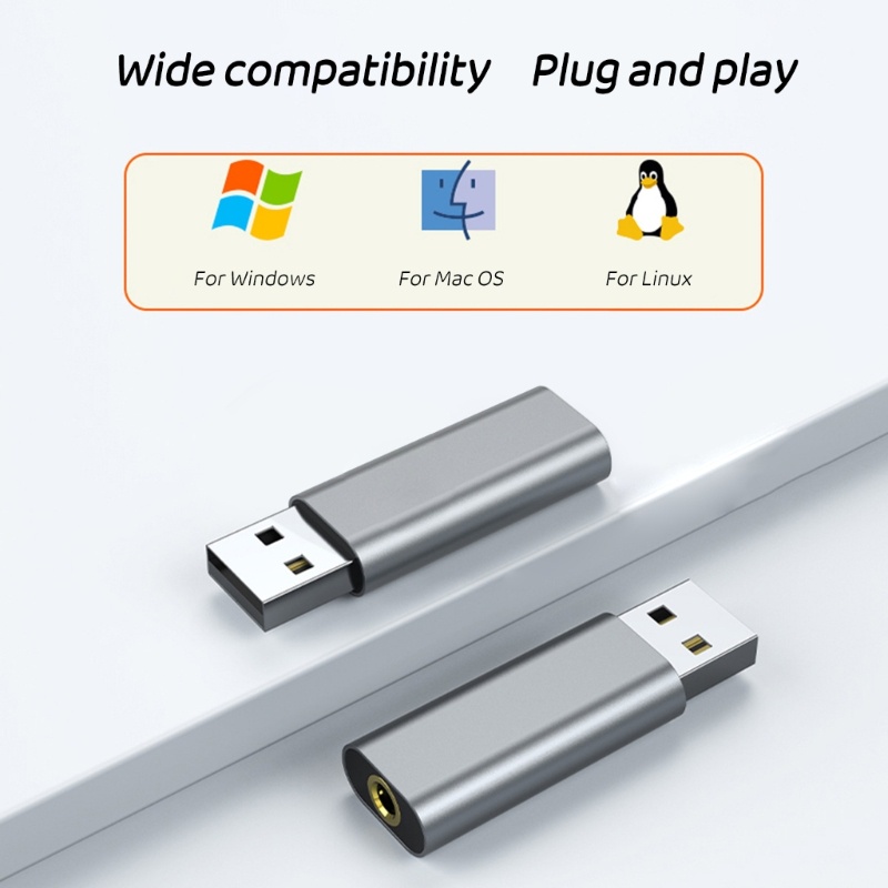 Zzz Headphone Adapter Microphone Stereo- Jack USB to Jack Cocok Untuk Earphone