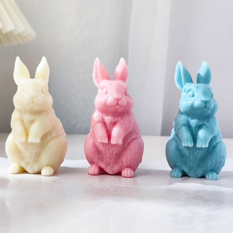 Siy Bunny Silicone Mold Cetakan Plester Craft Art Cetakan Sabun Silikon Membuat Cetakan