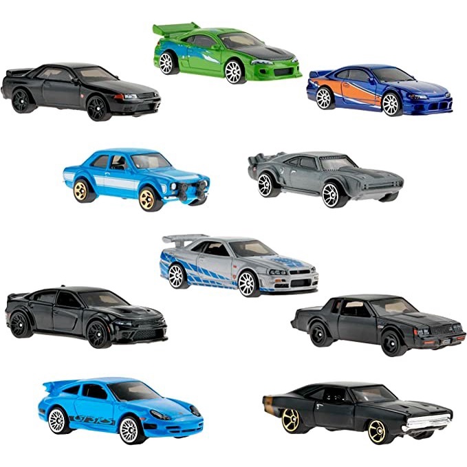 Hotwheels Fast Furious 10 Pack with Exclusive Skyline &amp; Dodge Charger