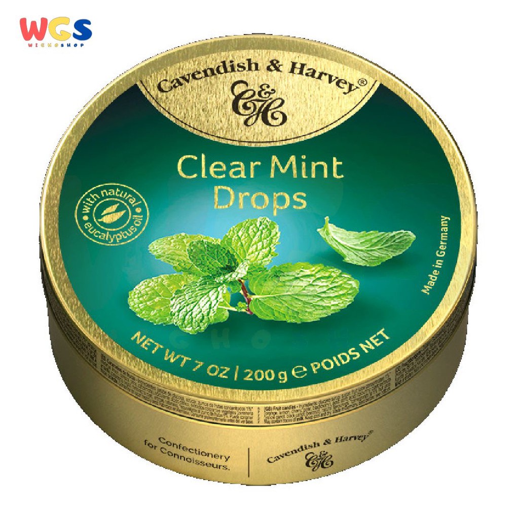 Permen Cavendish &amp; Harvey Clear Mint Drops Candy 200g