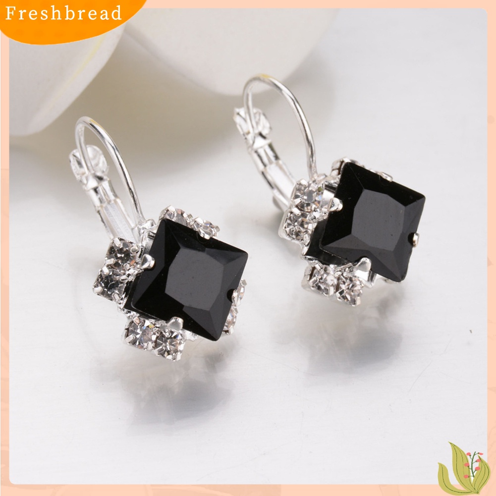 {In Stock} Fashion Wanita Berlian Imitasi Mengkilap Leverback Anting Pernikahan Pertunangan Perhiasan