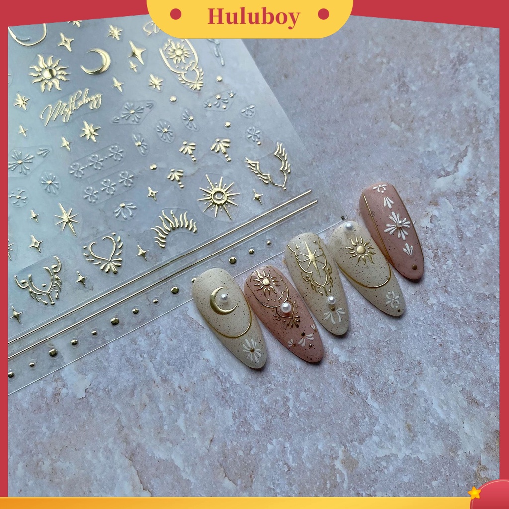 {In Stock} Nail Decal Pola Kreatif Perekat Diri Tidak Luntur Lengket Kuat Mudah Diterapkan Dekoratif Eye-catching Nail Art Decal Mudah Mengelupas Kuku Stiker Perlengkapan Kuku