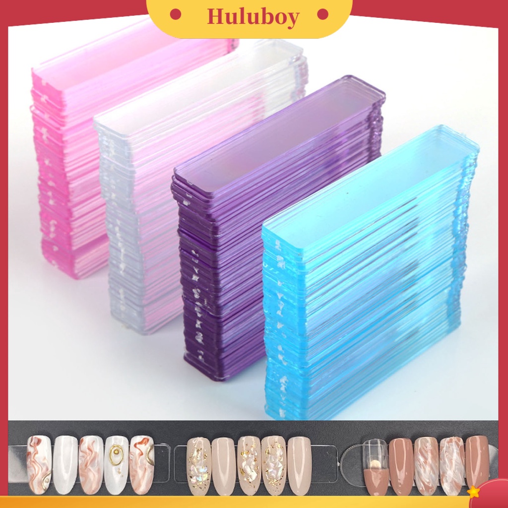 {In Stock} 50Pcs Nail Display Stand Reusable Smooth Edge Vivid Color Burr Free Ultra-Light Dekorasi Akrilik Nail Art Display Stand Gel Polish Holder Strip Untuk Salon Kuku