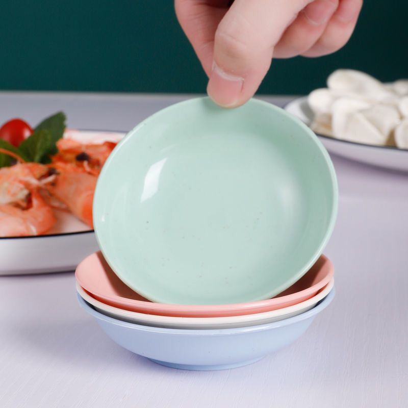 Dapur Rumah Tangga Wheat Straw Dipping Dish Salad Saucer/Piring Buah Dessert Kue Multifungsi/Nordic Style Round Seasoning Dish/Peralatan Makan Tulang Ludah Meja
