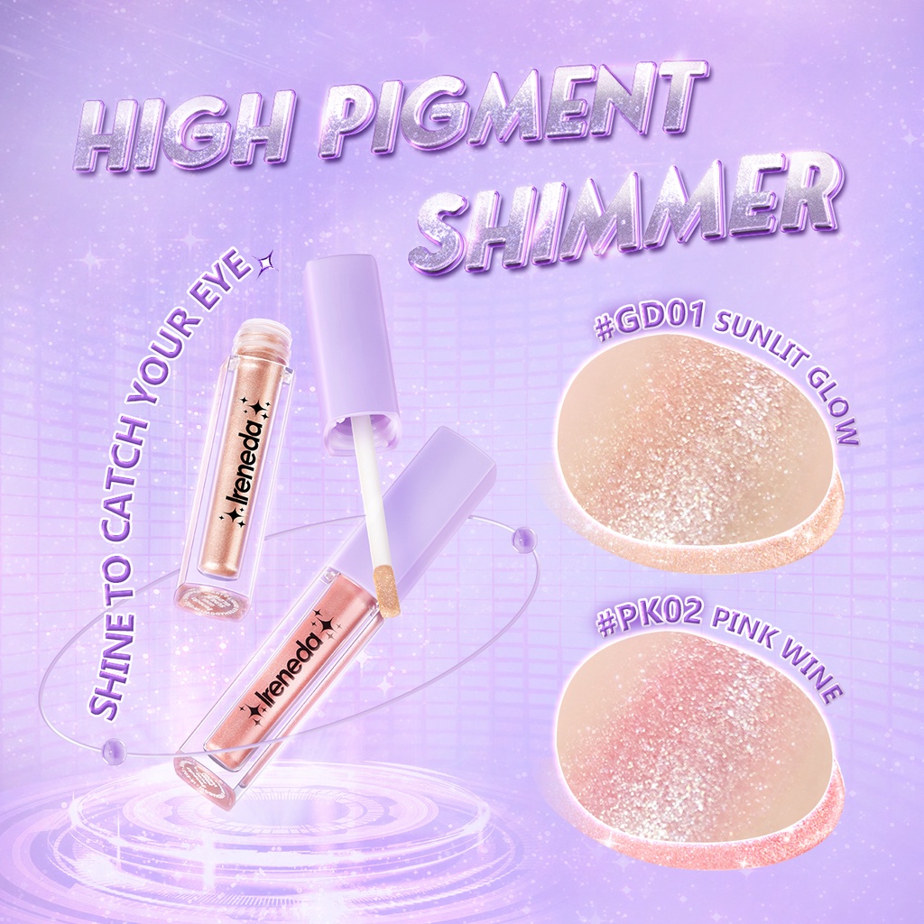 (READY &amp; ORI) IRENEDA Shimmery Party Glow Liquid Eyeshadow Glitter IR-E02