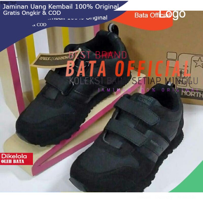 Sepatu Anak warna hitam North Star original - Sepatu anak // 381-6566 // North Star // Bata