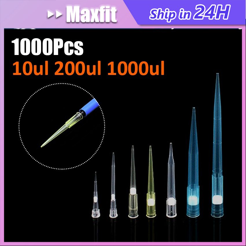 100Pcs/Set Pipet Tips Tip Mikropipet Biru Blue /White/Yellowtip 10Ul/200 Ul/1000 Ul
