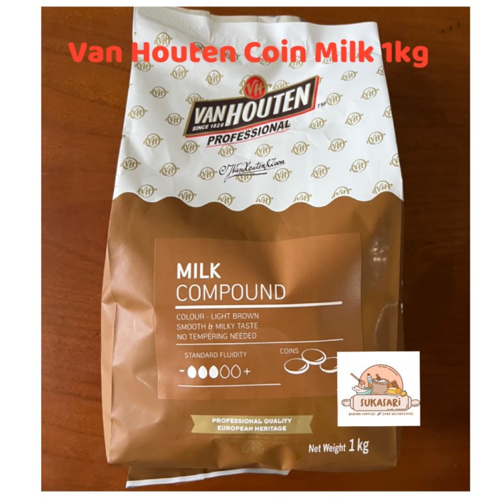 Van Houten Milk Coin 1kg compound chocolate cokelat coklat susu