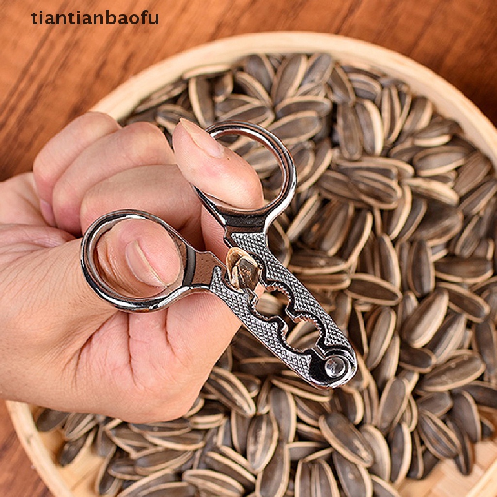 [tiantianbaofu] Stainless Steel Melon Seed Plier Scissor Nut Cracker Walnut Pine Sheller Opener Butik