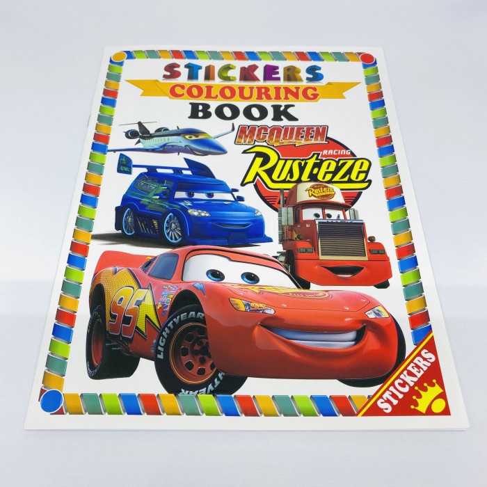 

DN40- Buku mewarnai gambar anak sticker activity book cars mcqueen KODE 212