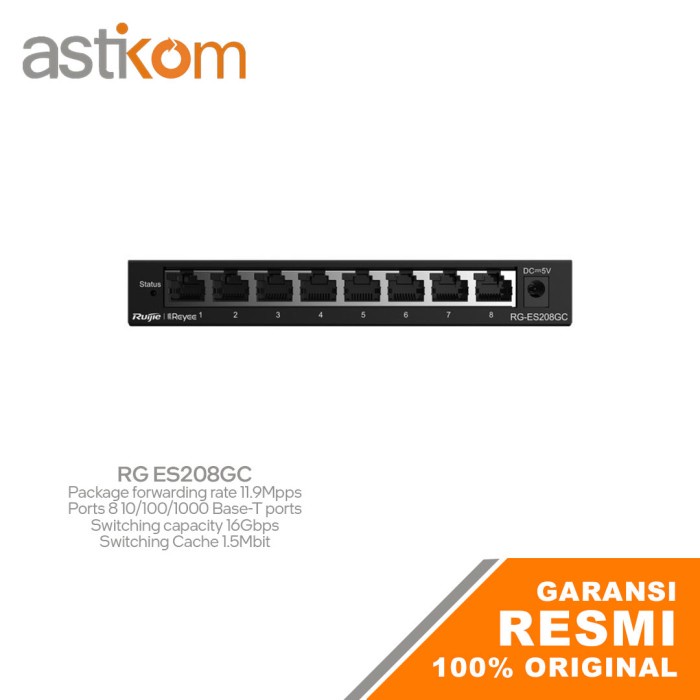 Ruijie Reyee RG ES208GC 8-Port Gigabit Cloud Managed Switch