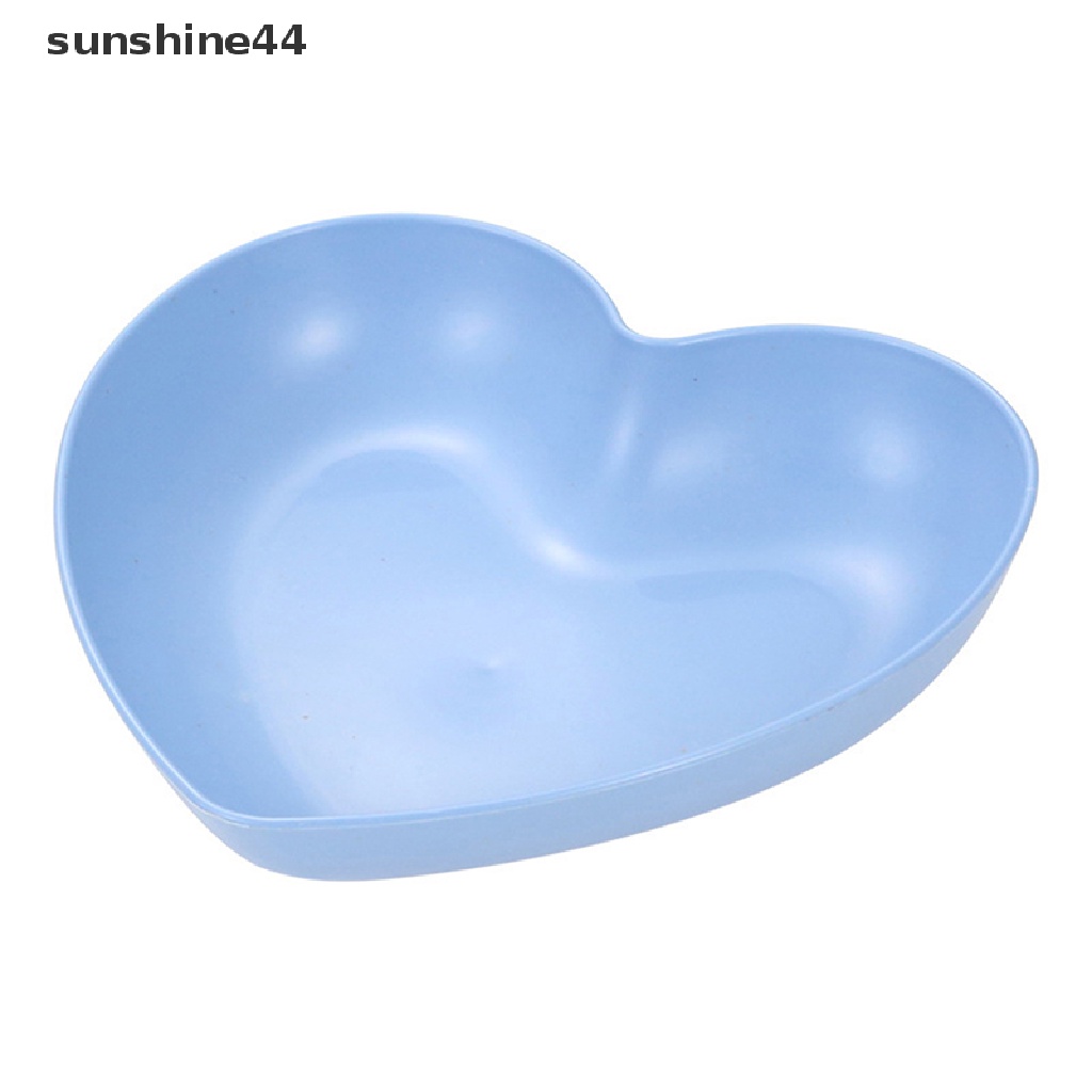 Sunshine 2/5PCS Kreatif Cinta Hati Ludah Tulang Piring Rumah Tangga Jerami Gandum Ludah Tulang Dish ID