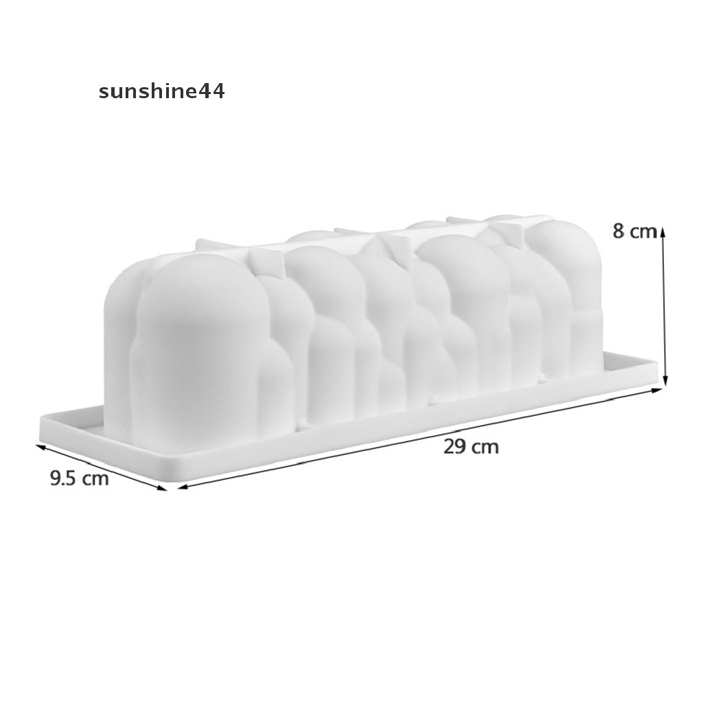 Sunshine Cetakan Kue Silikon Awan Gelembung Persegi Panjang DIY Baking Desserts Mousse Tool ID