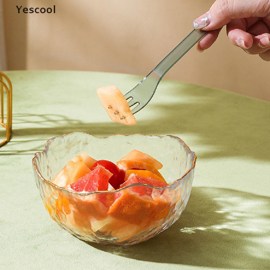 Yescool 20Pcs/Box Kreatif Buah Garpu Klip 2-in-1 Penghapusan Kue Klip Dessert Fork ID