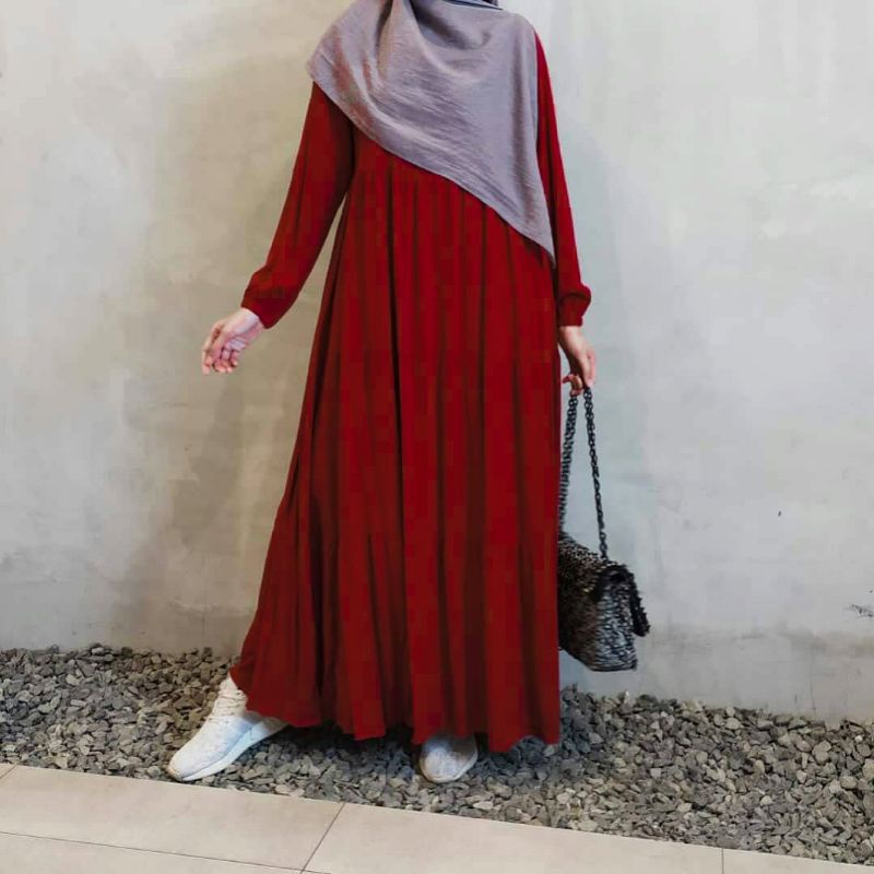 Ready Stock ✅ Dress Muslim Gamis Basic Gamis Rayon Polos Gamis Plain Susun Gamis Canda Gamis Gamis J