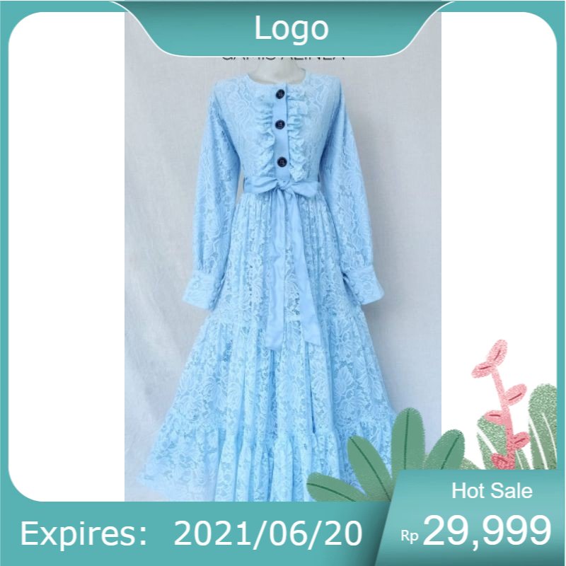 GAMIS  ANAK / DRESS ANAK & DEWASA "' ALINEA "' WARNA BIRU FROZEN