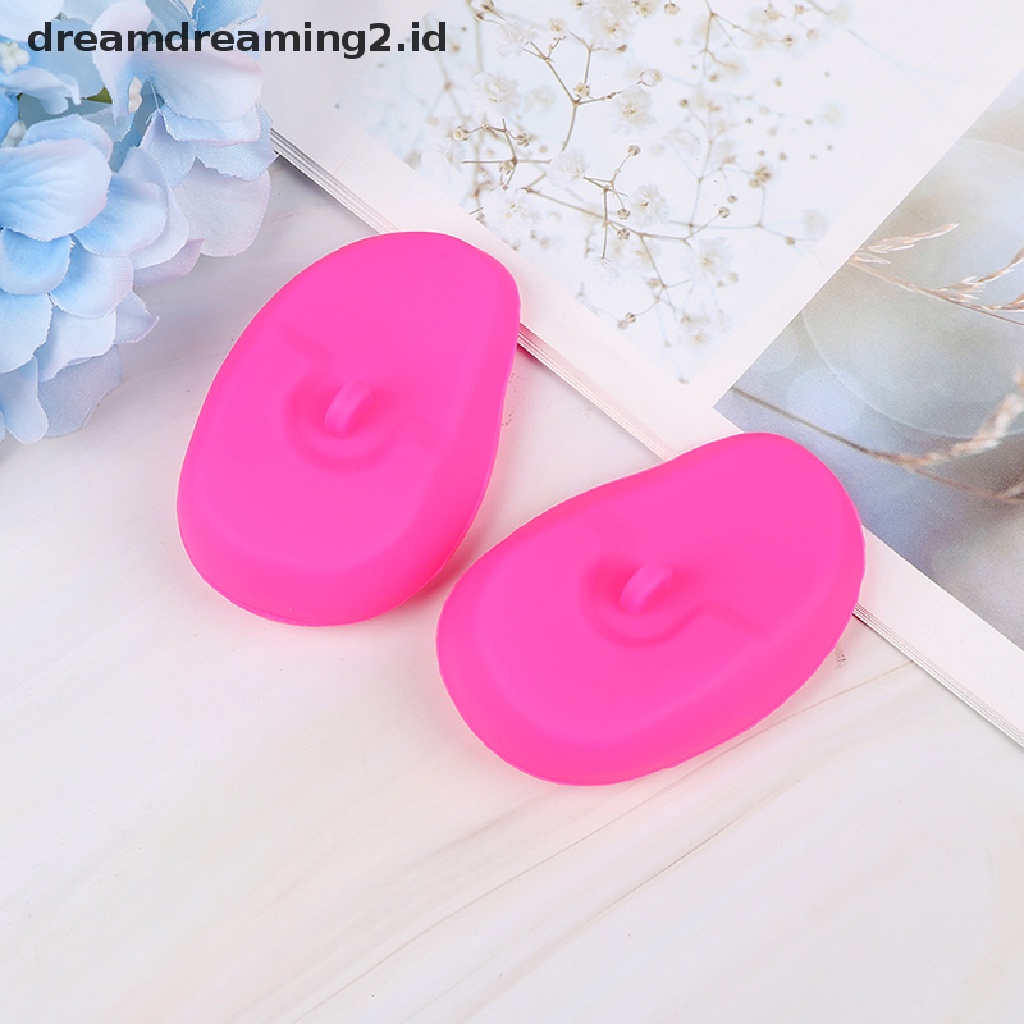 (hot) 2pcs Reusable silicone ear cover Rambut salon Pewarna Warna Perisai Pelindung Penutup Telinga//