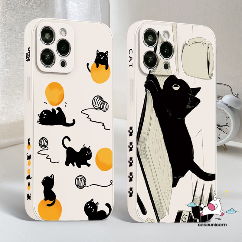 Casing Redmi 12C 9T 10 9A 9a1 9C NFC Note11 11s 10s 9 8 10 Pro Plus Poco M4 F4 M5 M3 Pro F3 X3 Pro M3 MI 10 11 Lite 10T Motif Samping Tepi Lurus Kucing Lucu Soft Case Kartun Lucu