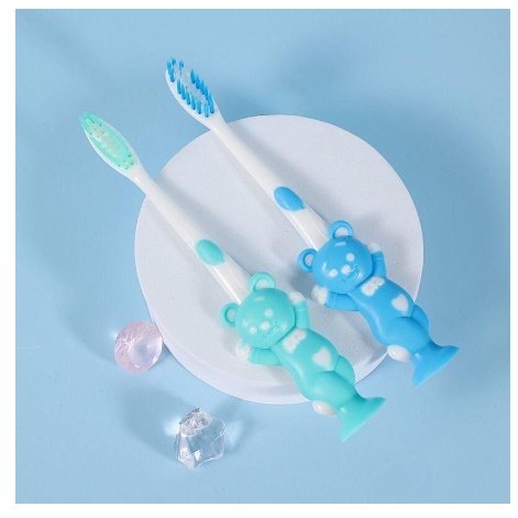 BAJ Sikat Gigi Anak 1 SET 4 PCS Extra Soft Tavel Toothbrush Double Care Sikat Gigi Halus &amp; Lembut Karakter Beruang Murah PR149