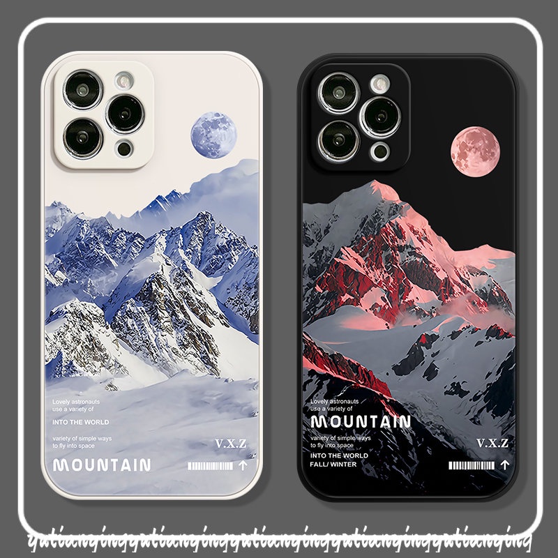 Straight Edge Phone Case Infinix Hot 10s 11 8 12i 12 10Lite 20 11s 9 20s 10t Hot 11 9 12 10 Play Smart 5 4 6 Plus Note G96 12 8 11 12pro 12 2023 Creative Mountain Couple Cover