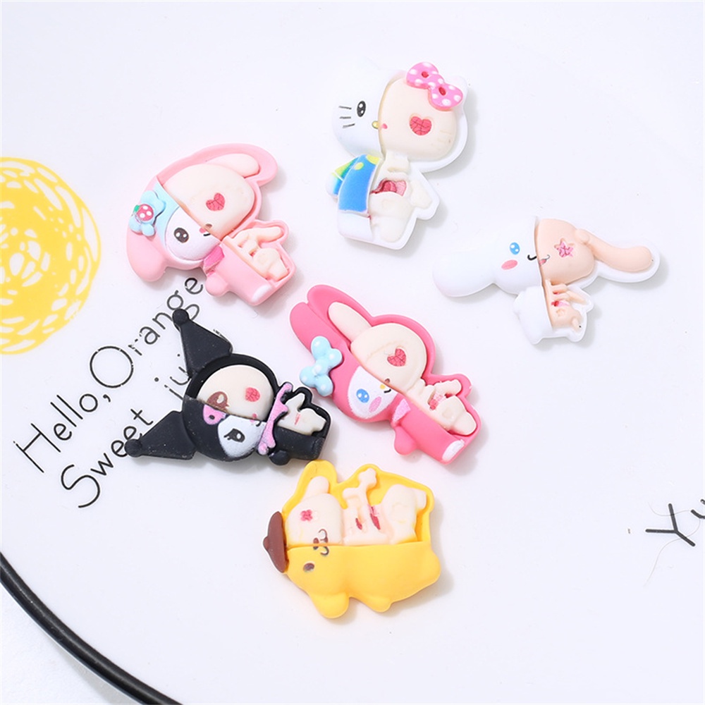 Series Sanrio Seri Casing Ponsel Stiker Botol Air 3d Kartun Stiker Buatan Tangan Diy Jepit Rambut Hiasan Kepala Krim Lem Casing Ponsel Aksesoris Resin