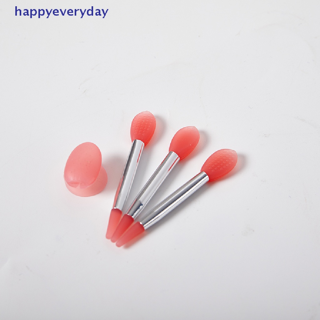 [happy] 3pcs Silikon Lip Balms Lip Mask Brush Dengan Sucker Penutup Debu Makeup Brushes [ID]