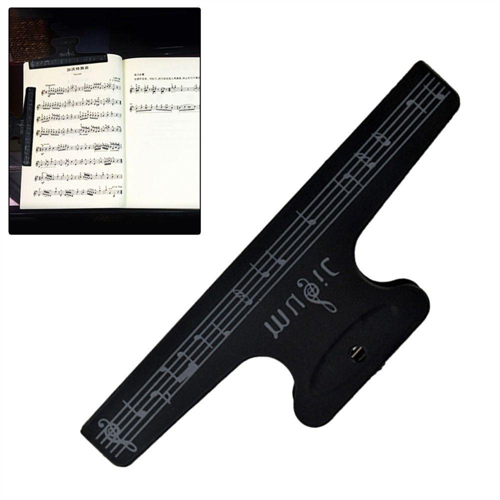NEEDWAY Needway Sheet Klip Musik Perlengkapan Kantor Alat Musik Buku Gitar Halaman Note Clip Violin Hitam Music Sheet Holder
