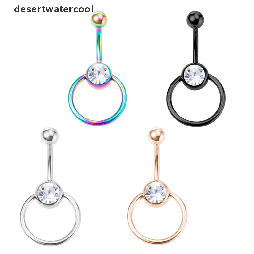 Deid Stainless Steel Bar Kristal Melengkung Cincin Pusar Perut Helix Perhiasan Tubuh Martijn